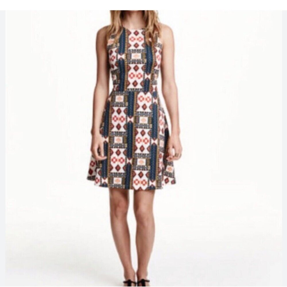 H&M | Aztec Aztec Geometric‎ Fit and Flare Tank Dress | Size XL